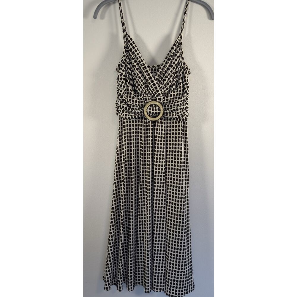 VintageY2K/90s Donna Morgan Dress sz 8 Going Out Dress Tan Brown Print